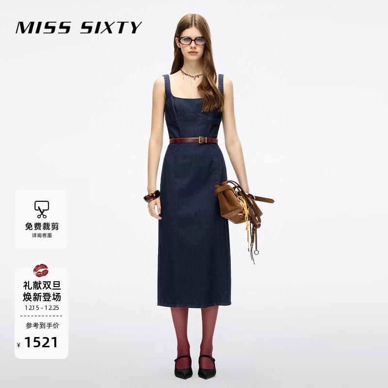 【进口牛仔面料】Miss Sixty2025秋季新款牛仔连衣裙女
