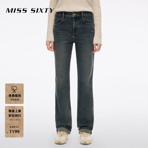 MissSixty磨破直筒牛仔裤