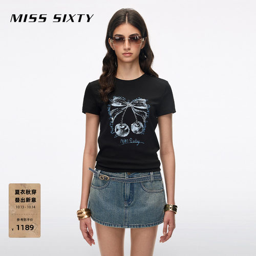 MissSixty钉珠印花T恤