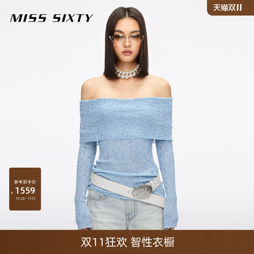 MissSixty一字领针织衫