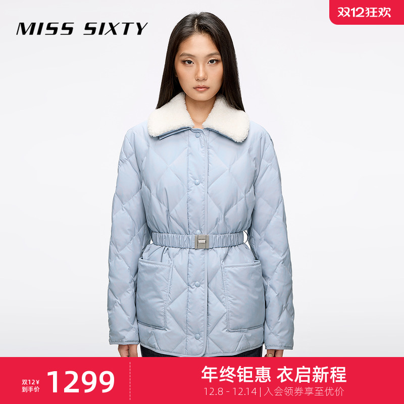 MissSixty毛领系腰带羽绒服