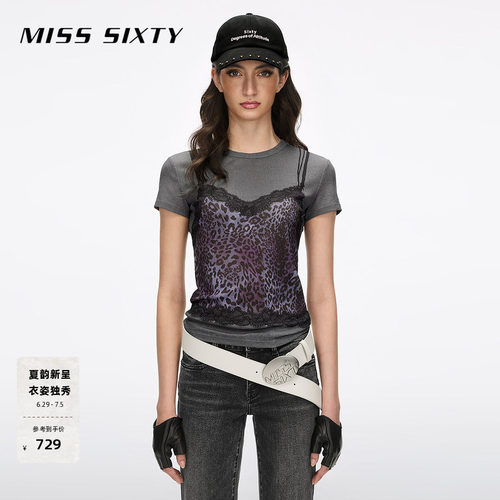 MissSixty豹纹印花T恤