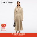 牛仔连身连衣裙衬衫 长袖 领优雅复古气质 Sixty25春秋新款 Miss