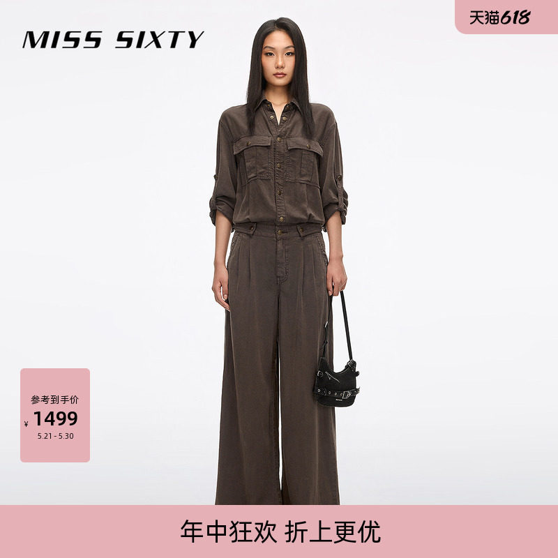【莱赛尔】Miss Sixty2026夏季新款牛仔连体裤女翻领一