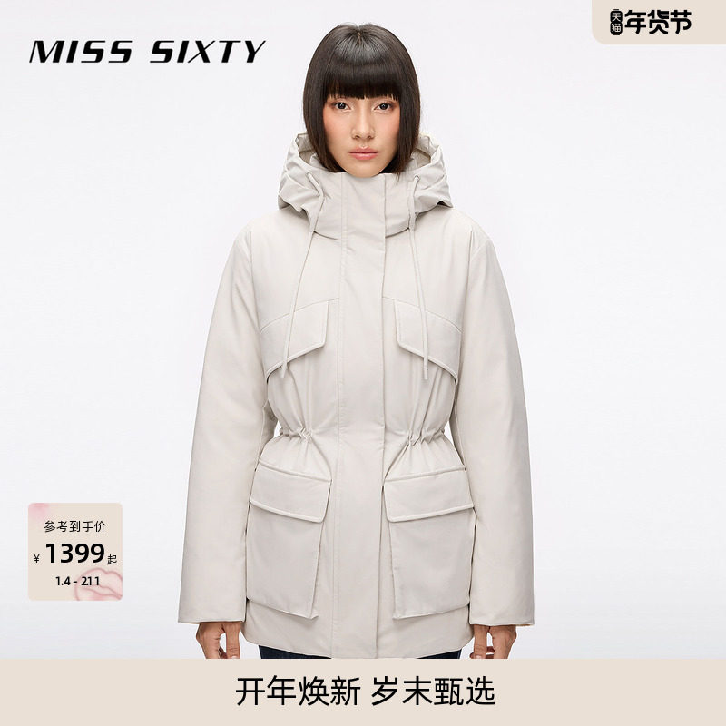 【保暖90鹅绒】Miss Sixty25冬新款羽绒服外套收腰连帽修身通勤,女装/女士精品,羽绒服,淘宝优惠券,粉丝福利购,淘宝优惠卷
