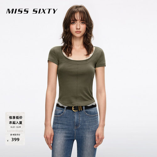 MissSixty蕾丝拼接T恤