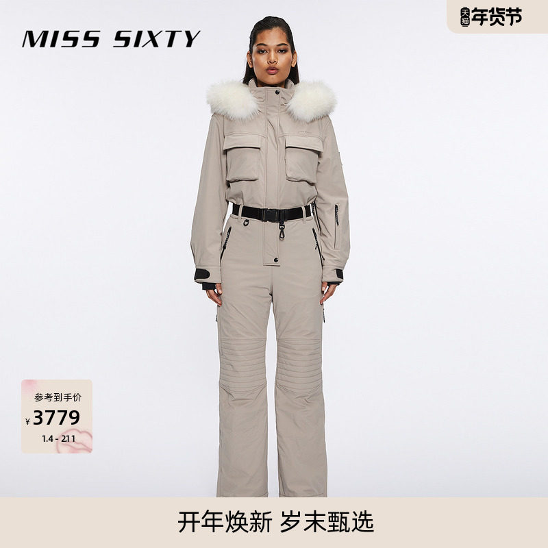 【滑雪系列】Miss Sixty连体一体式连衣裤女士可拆毛领腰带扣长裤,女装/女士精品,连体衣/裤,淘宝优惠券,粉丝福利购,淘宝优惠卷