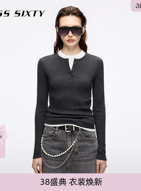 Miss Sixty2026春季针织衫女羊毛桑蚕丝混纺两件套上衣配背心毛衣