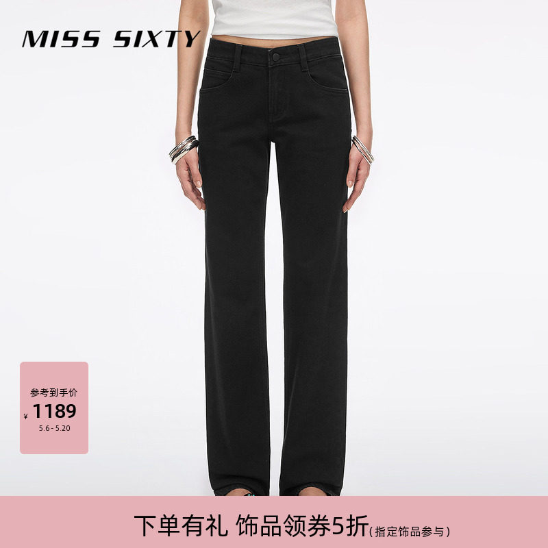 Miss Sixty2026夏季新款牛仔裤女低腰复古窄版显瘦休闲