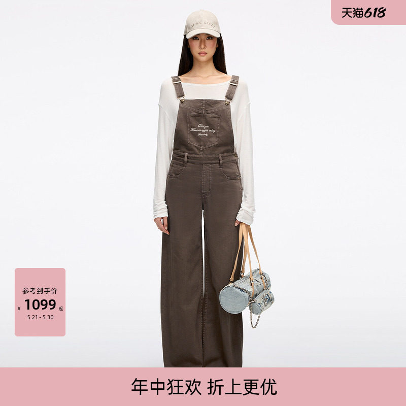Miss Sixty2026春夏新款牛仔连体裤女可调节一体式减龄