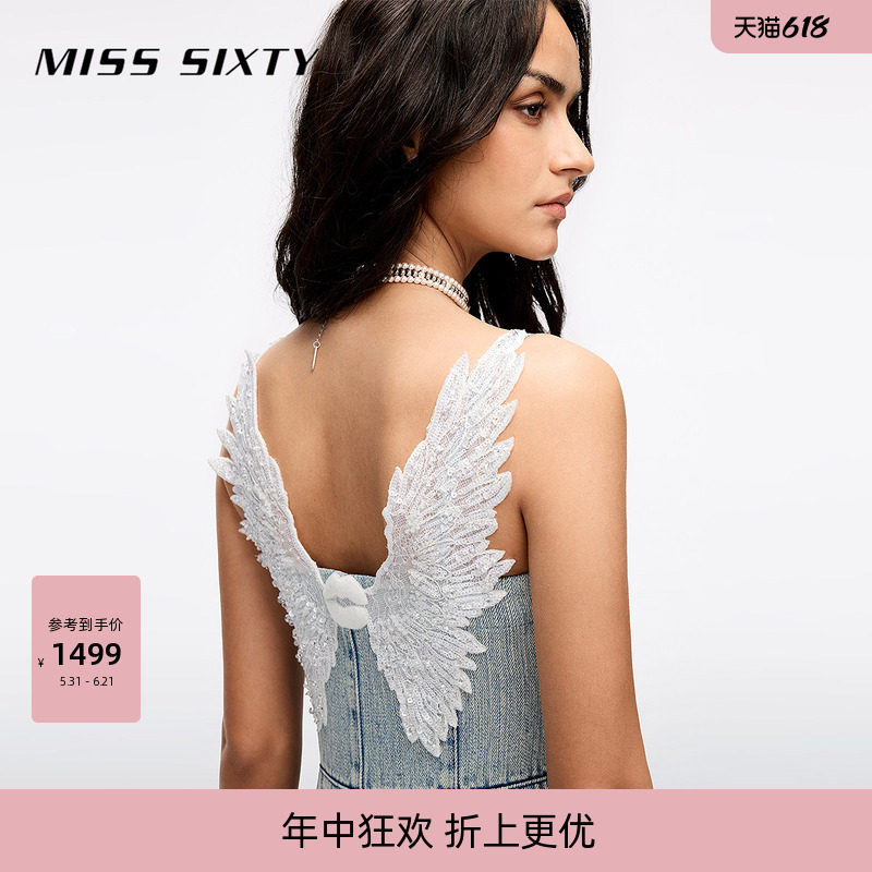 【天使系列】[修身无弹力]Miss Sixty2026春夏连身连衣裙吊带