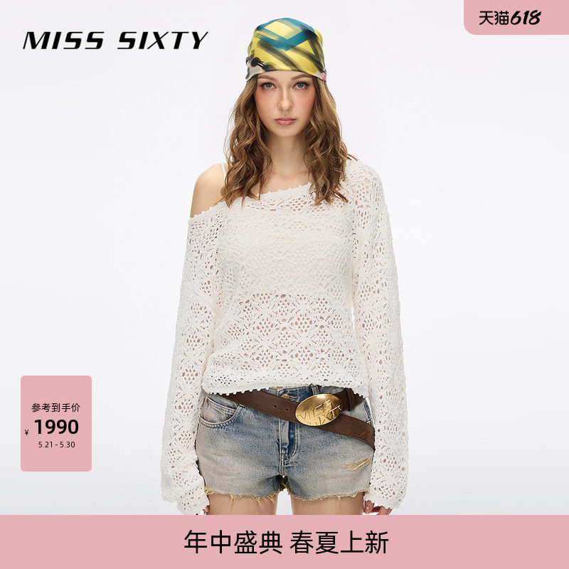 Miss Sixty2026夏季新款针织衫女宽松镂空罩衫慵懒波西