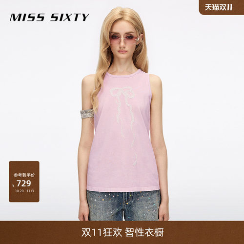 MissSixty蕾丝蝴蝶结背心