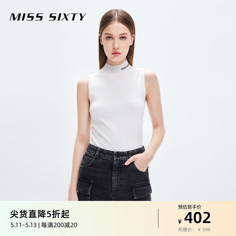 Miss Sixty毛织背心女简约气质半高领无袖弹力修身显瘦百搭辣妹风 女装/女士精品 背心吊带 原图主图