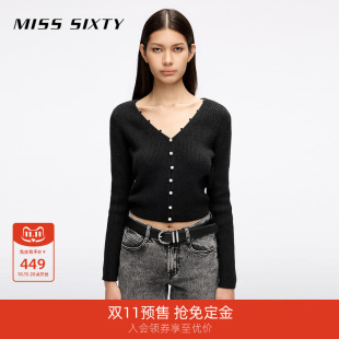 免定金 V领重工钉珠优雅薄款 Miss 针织衫 上衣 Sixty25春秋款