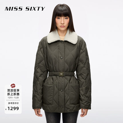 【保暖90鸭绒】Miss Sixty25新款羽绒服外套女可拆毛领高级巴恩风