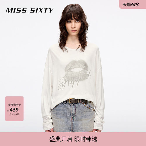 MissSixty复古印花长袖T恤