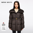 Sixty25冬款 Miss 羽绒服翻领配腰带外套大衣 保暖90鸭绒鹅绒