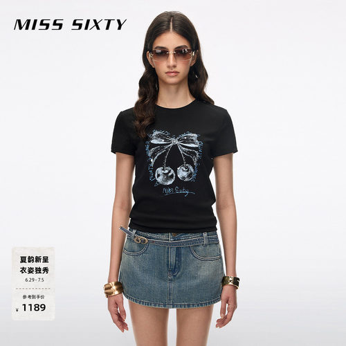 MissSixty钉珠印花T恤
