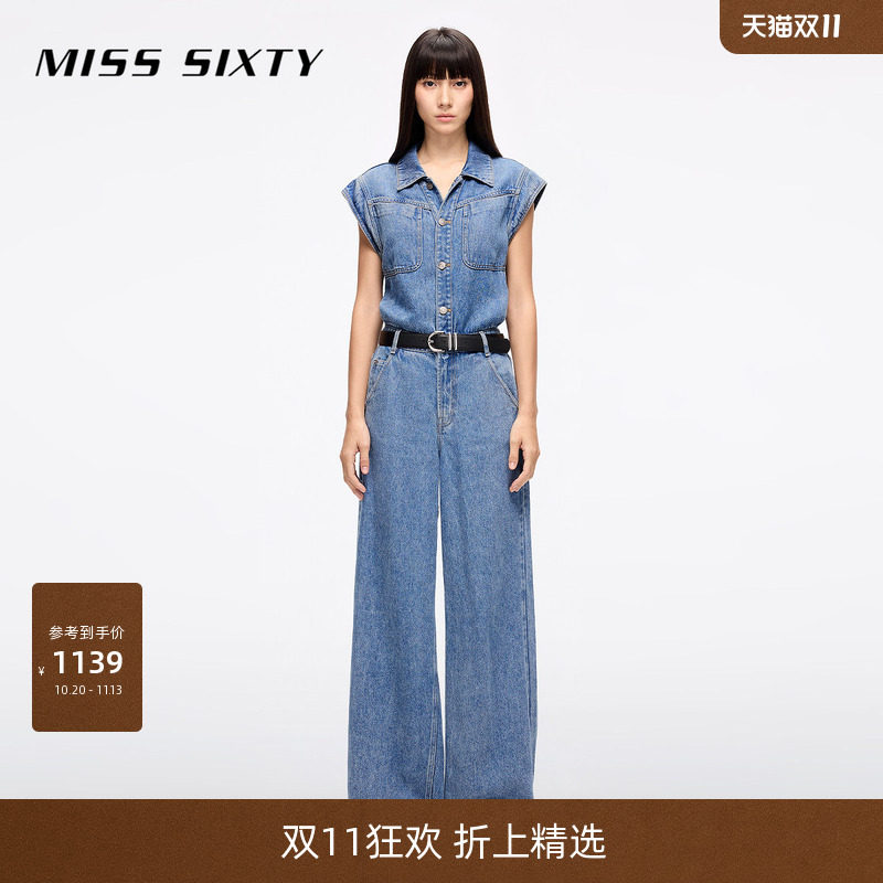 【免费改裤】Miss Sixty26夏季一体式工装牛仔连体裤女复