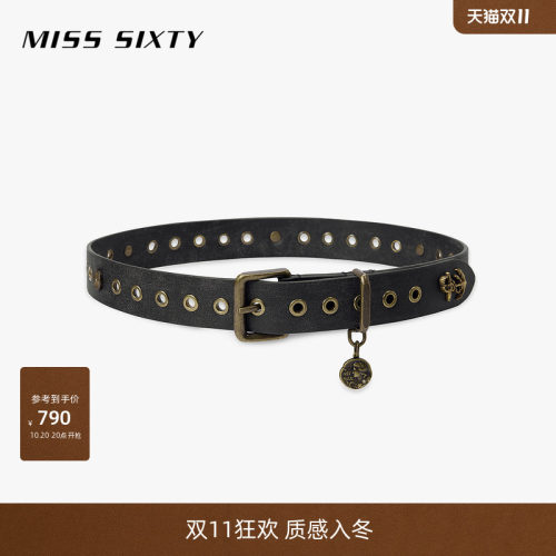 MissSixty复古铆钉皮革腰带