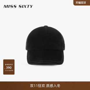 Miss Sixty2026冬季新款帽子女复古徽标刺绣丝绒鸭舌帽棒球帽