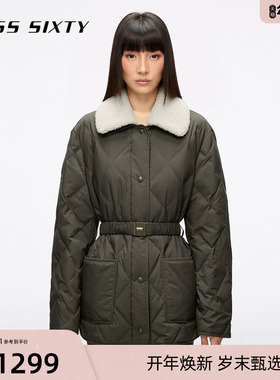 【保暖90鸭绒】Miss Sixty25新款女可拆毛领羽绒服拼接设计外套