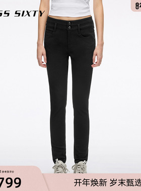 Miss Sixty2026春季新款牛仔裤女双扣紧身提臀铅笔裤四面弹小黑裤