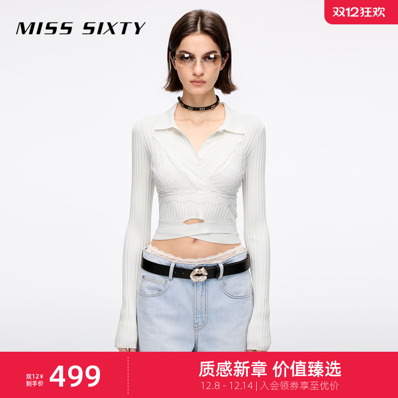 MissSixtyPolo领修身针织衫