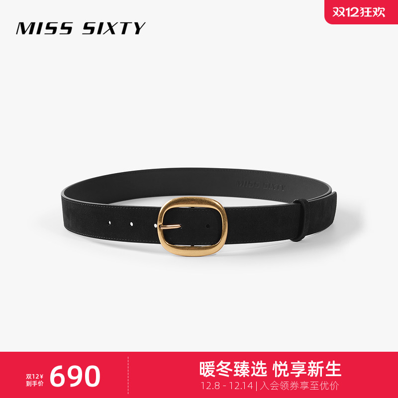 撞色logo印花 金属扣头 绒面皮革材质