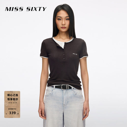 MissSixty假两件徽标T恤