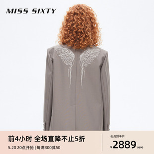 Miss 外套女刺绣珍珠通勤时尚 气质 Sixty天使系列呢料西装