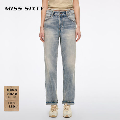 MissSixty做旧直筒牛仔裤