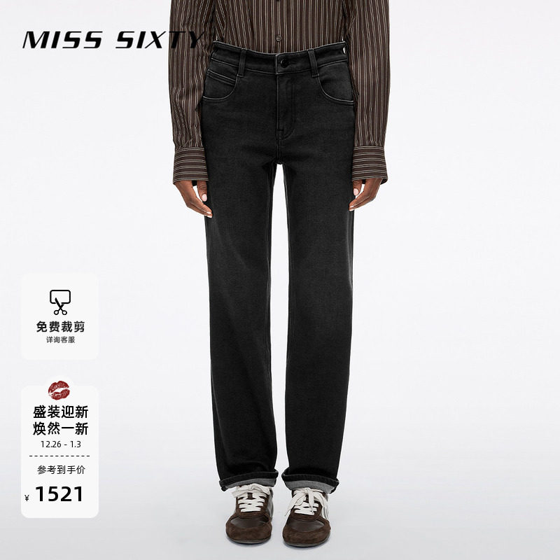【保暖含羊驼毛】Miss Sixty2025冬季新款牛仔裤女显瘦