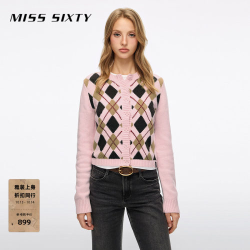 MissSixty菱格针织开衫