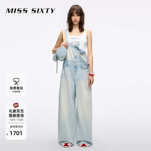 MissSixty直筒背带牛仔裤