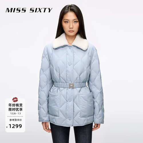 MissSixty毛领系腰带羽绒服