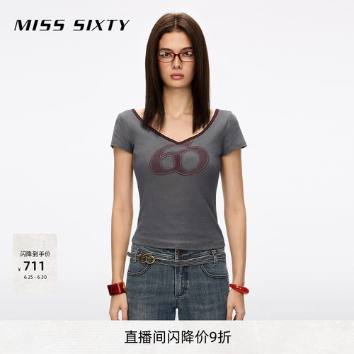 MissSixty徽标刺绣T恤