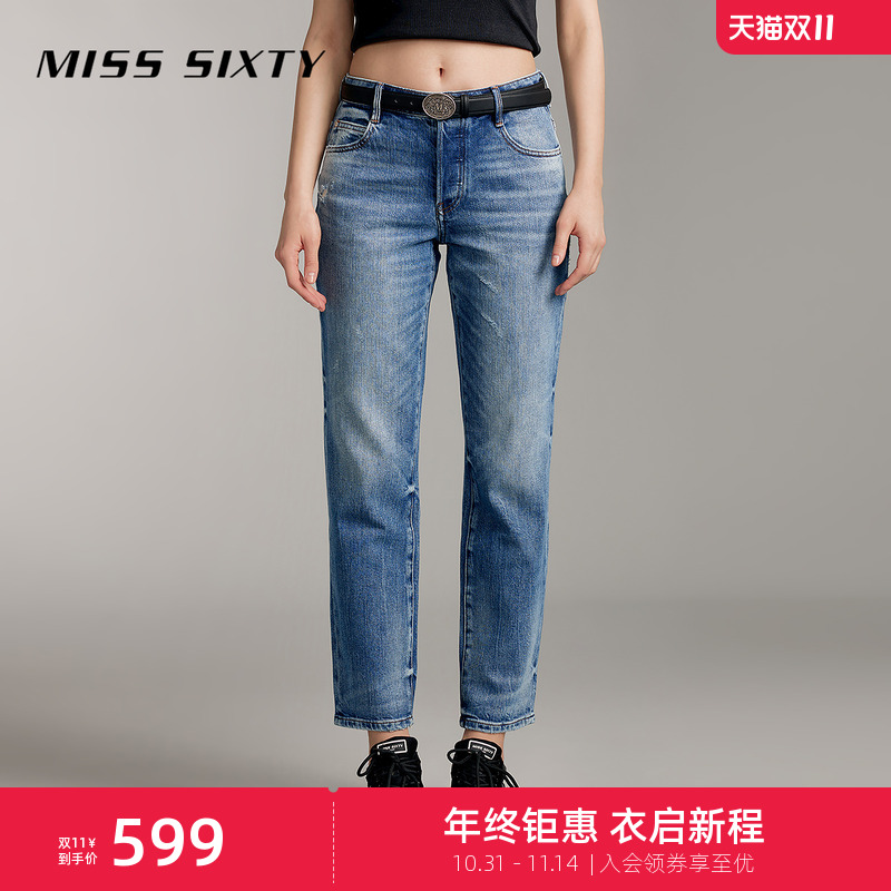 MissSixty纽扣门襟直筒牛仔裤