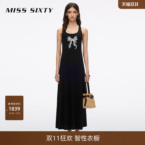 MissSixty钉珠蝴蝶结连衣裙