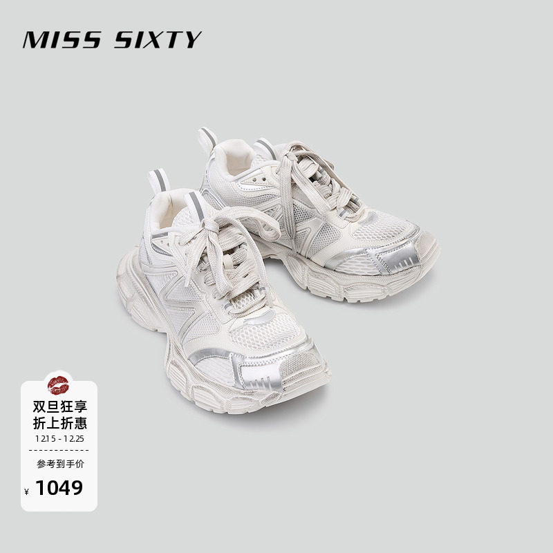Miss Sixty时尚休闲鞋运动鞋女系带网面拼接百搭欧美街头老
