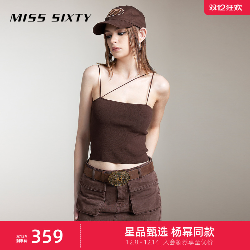 MissSixty设计感斜肩吊带背心