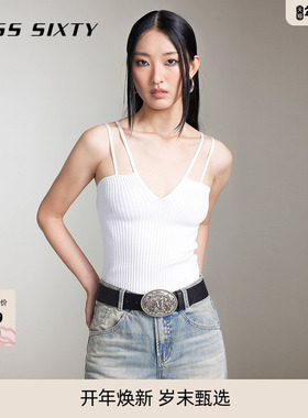 【杨幂同款】Miss Sixty吊带背心双肩带弹力含桑蚕丝上衣