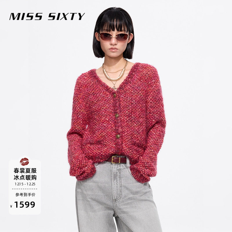 【新年穿搭】意大利进口纱Miss Sixty25春秋款羊毛针织红