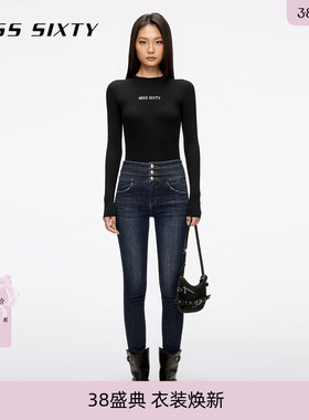 Miss Sixty26春牛仔裤女高腰九分紧身裤小脚百搭靴裤修身铅笔裤