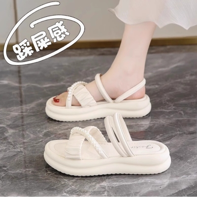 踩屎感凉拖鞋女款2025新款夏季外穿配裙子时装仙女风精致显瘦凉鞋