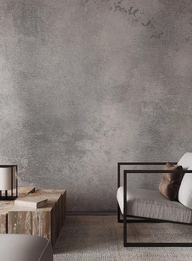 工业风水泥墙纸复古灰色斑驳纹理壁纸咖啡厅麻将馆棋牌室包间墙布