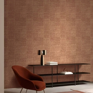 艺术感砖瓦红墙纸复古美式抽象纹理壁纸民宿客厅卧室床头背景墙布