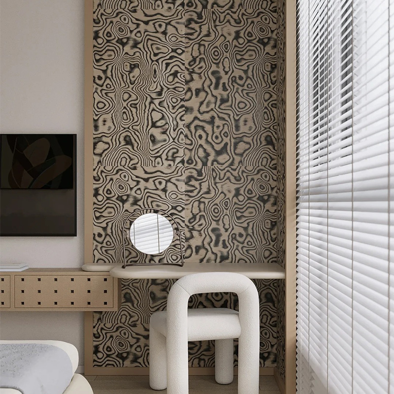 现代简约3D木纹壁纸客厅背景墙卧室床头餐厅墙布抽象艺术纹理壁布