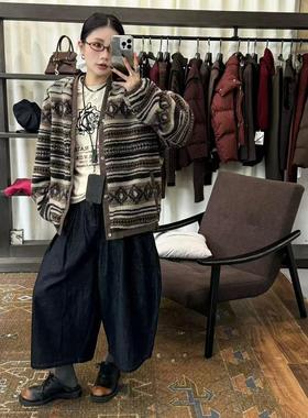 SYReperes D【菱格】2024初冬菱形格复古羊羔毛开衫SY-1025-71973